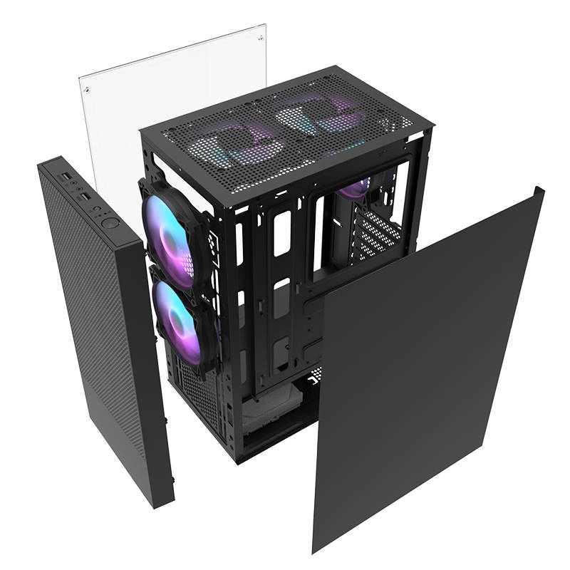 Kutia PC Darkflash A290, ATX Mid Tower, 3 ventilatorë, e zezë