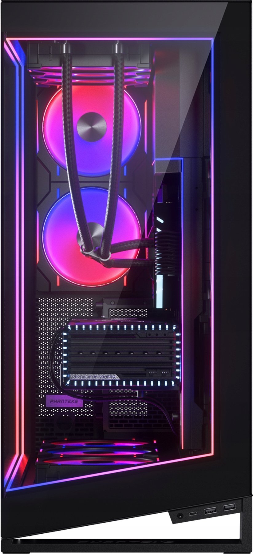Set ndriçimi DRGB Phanteks NV9 Premium, 4 module LED D A RGB, për kornizën e jashtme NV9, i zi