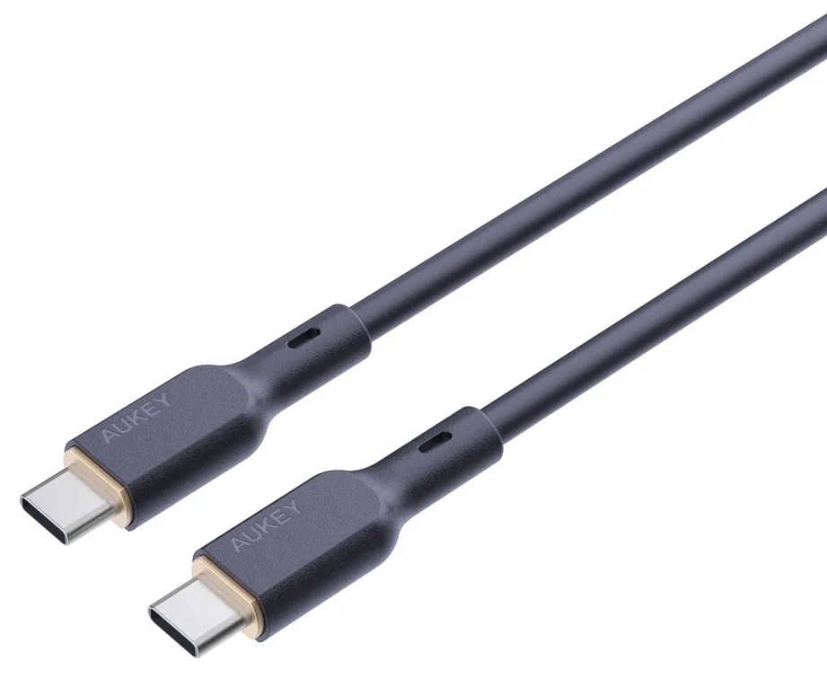 Kabllo Aukey, USB C / USB C, 1 m, e zezë