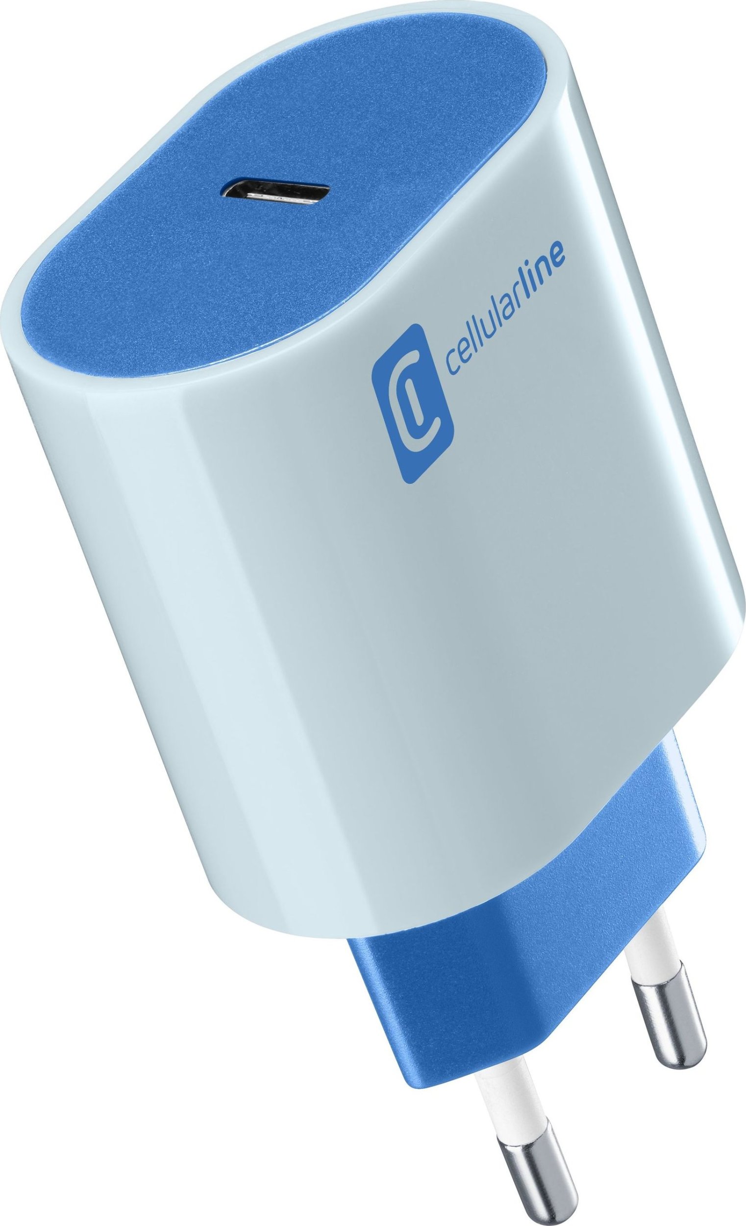 Karikues USB Cellularline USB C Charger PD, 20W, i kaltër