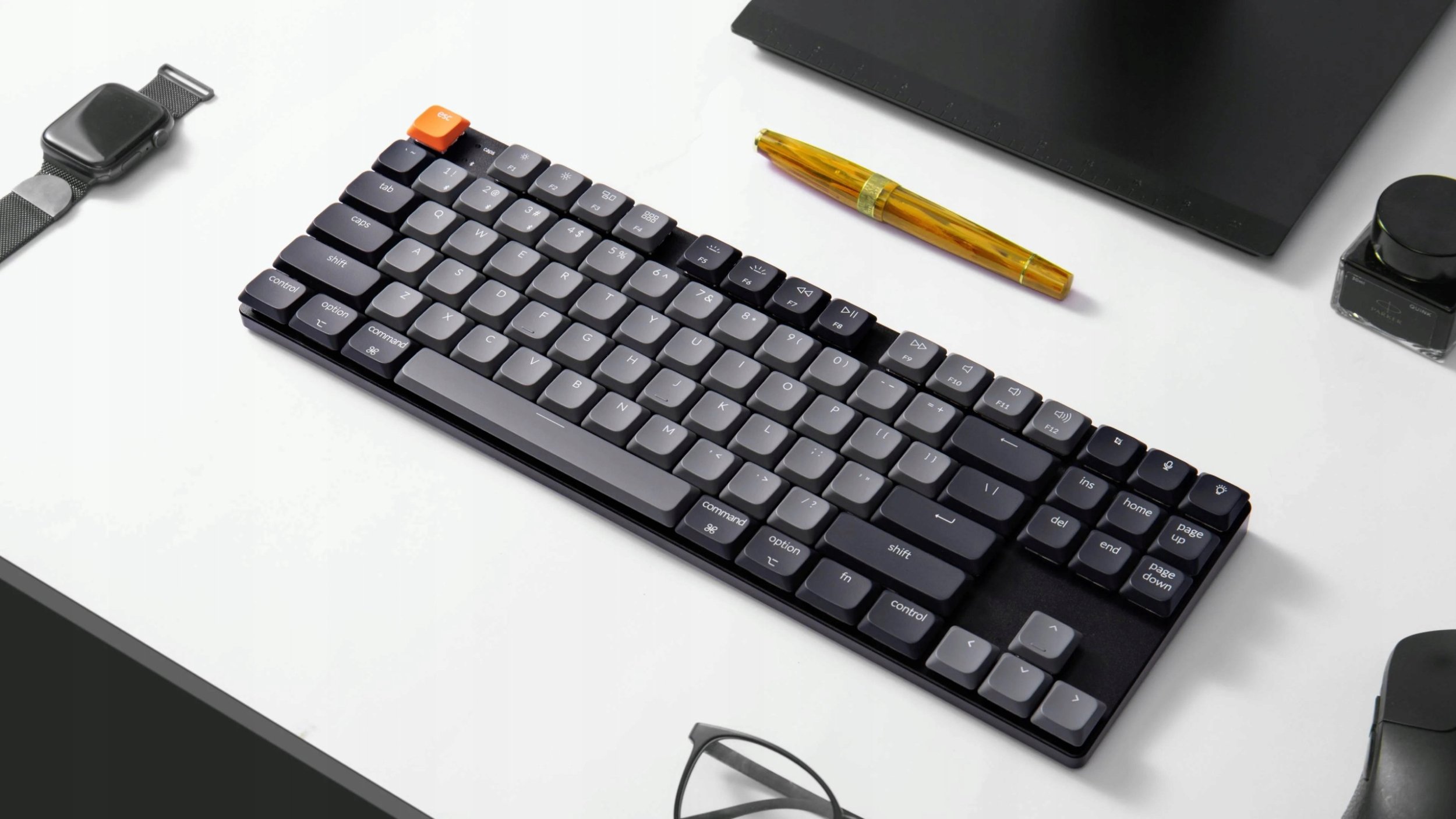 Tastierë mekanike wireless Keychron K1 QMK Version 6 K1X-A1, profili i ulët, me ndriçim