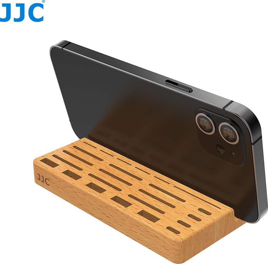 Mbajtëse telefoni JJC UMS 2, prej druri, për tavolinë, ngjyrë druri