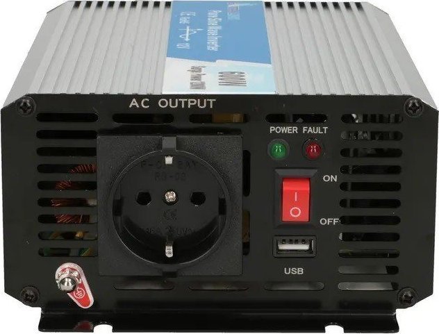 Konvertues tensioni Extralink OPIP-600W, 12V në 230V, 600W, valë sinusoidale e pastër, i zi