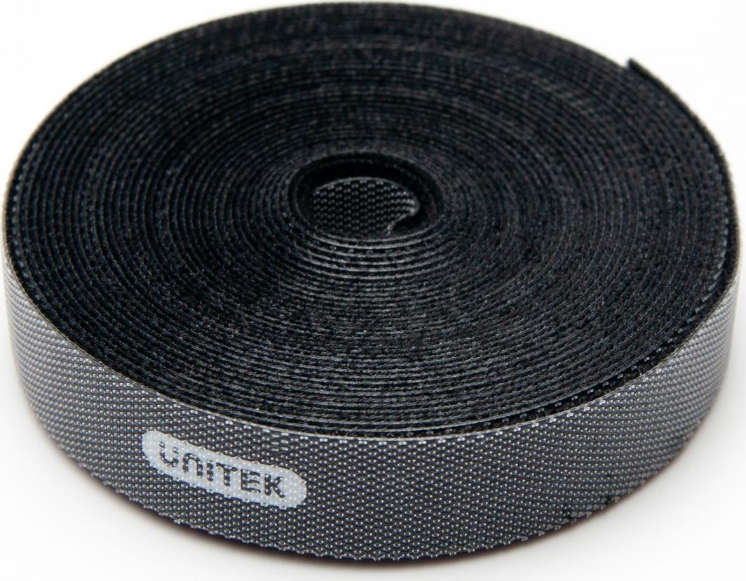 Shirit Velcro për organizimin e kabllove Unitek, 5 m, i zi