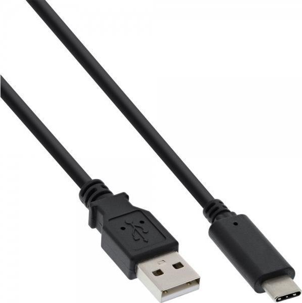 Kabllo USB InLine USB-A në USB-C 3m, USB 2.0, e zezë