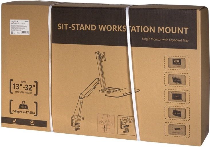 Krah tavoline për monitor LogiLink BP0040, 13"-32", deri 8 kg, i zi