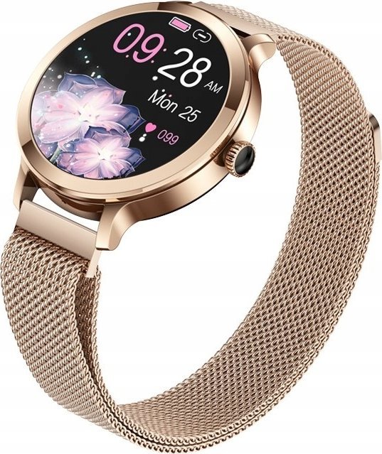 Ora inteligjente Veltori VT340-1, AMOLED, IP67, ari dhe rozë