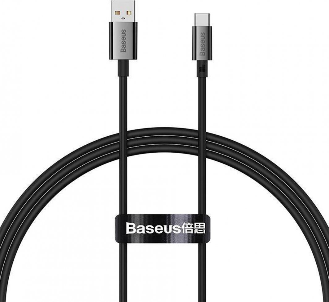 Kabllo USB Baseus P10320102114-00, USB-A në USB-C, 1 m, 100 W, e zezë