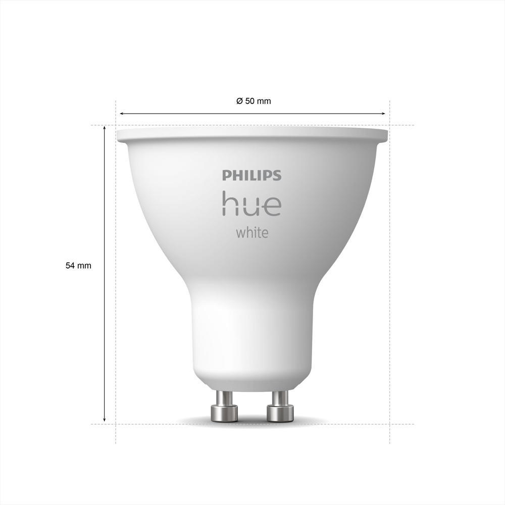 Llamba inteligjente Philips Hue White GU10, set 2 copë, Bluetooth, e bardhë