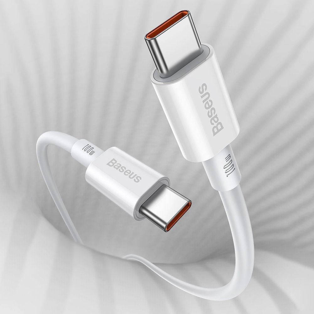 Kabllo Baseus USB - C (BSU2849WHT), 1 m, e bardhë