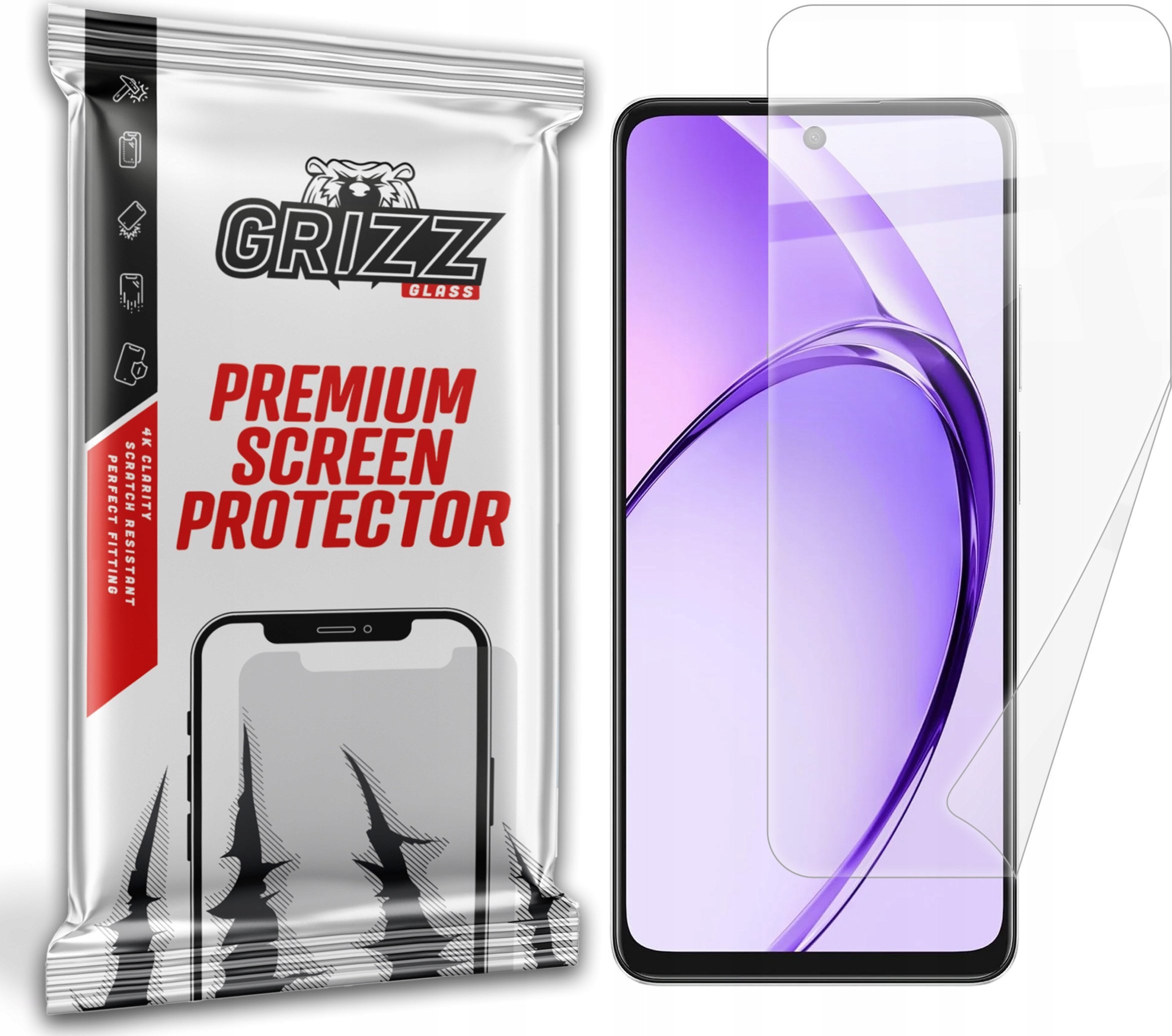 Folie mbrojtëse ekran Grizz CeramicFilm për Oppo A3x 4G, qelqnajt, transparente