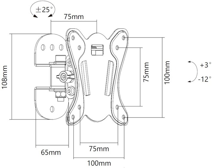 Mbajtëse MAX MTM7125T për TV 13''-27'', e zezë