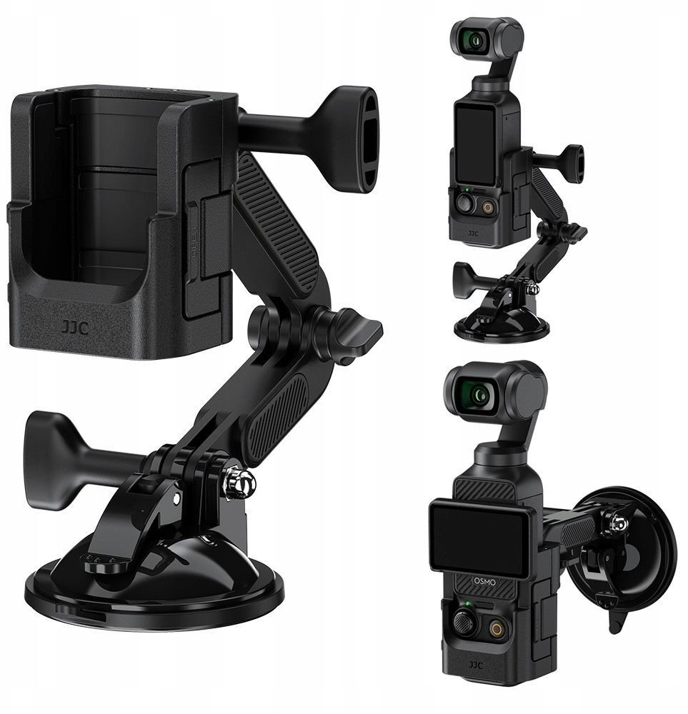Mbajtëse me kupë thithëse JJC SCM OP3, për DJI Pocket 3, me cold shoe, e zezë