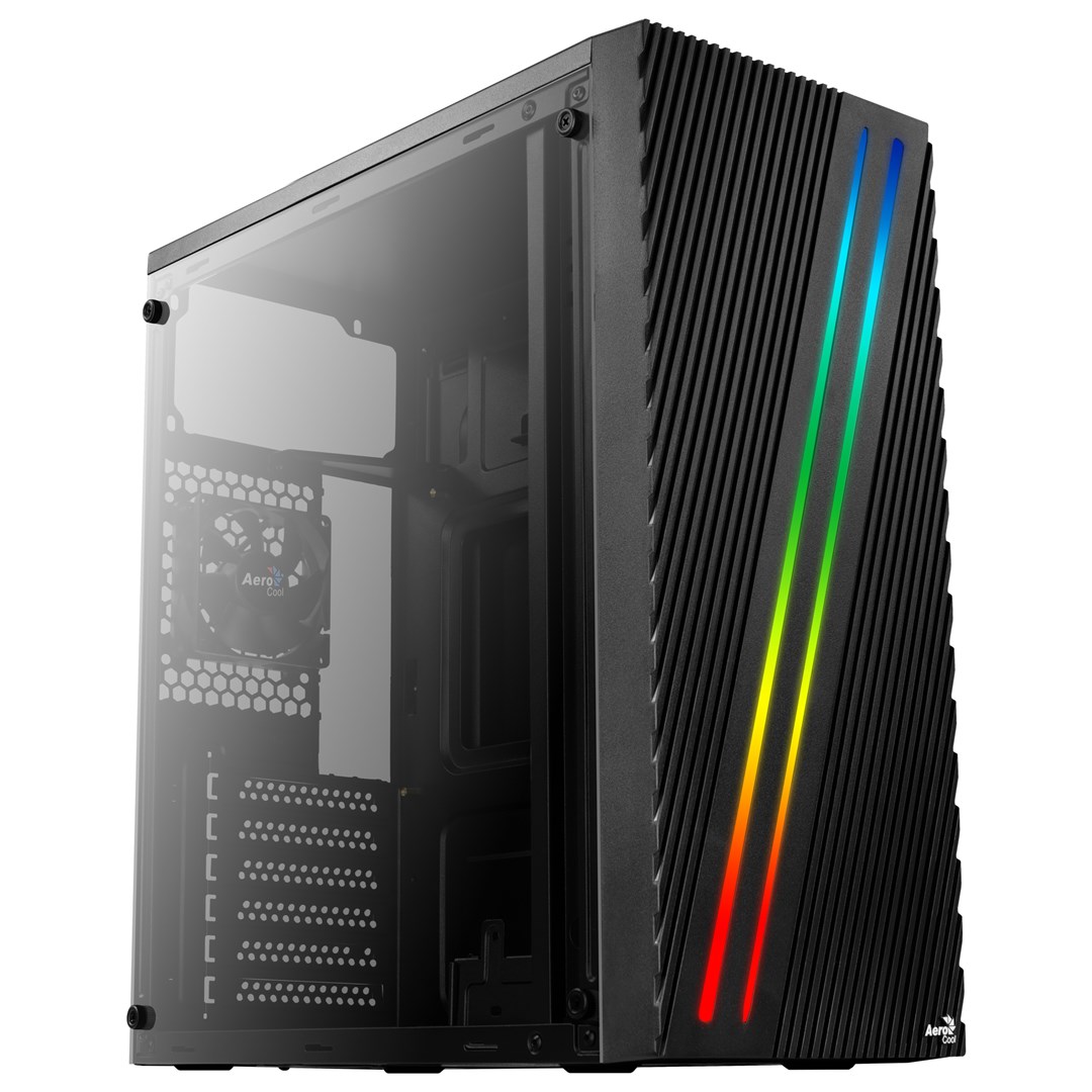 Kutia PC Aerocool Streak ACCM-PV19012.11, Midi Tower, RGB, e zezë