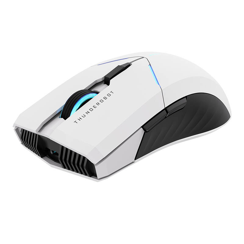 Maus gaming Thunderobot ML702, wireless dhe me kabllo, RGB, i bardhë