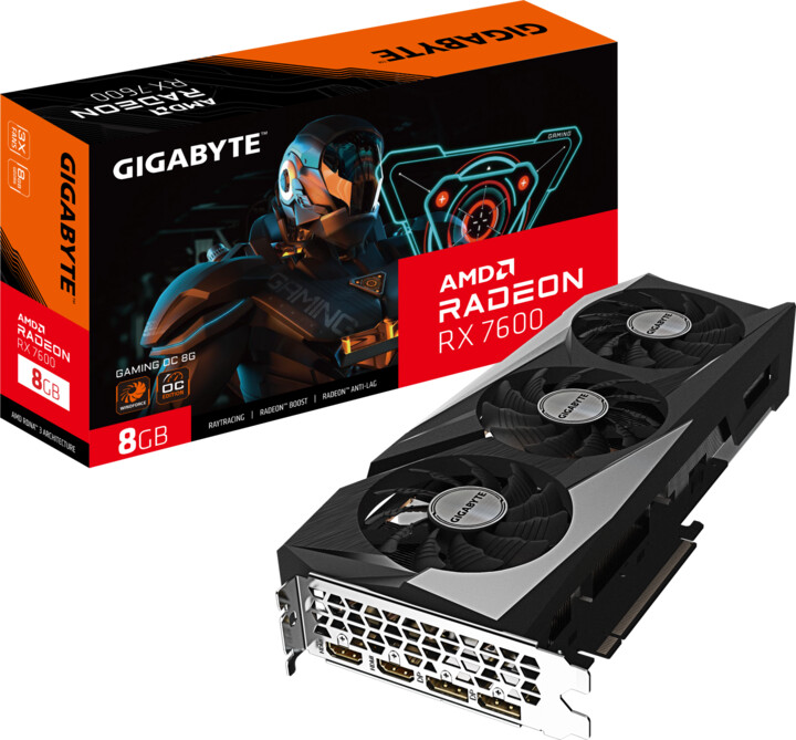 Kartelë grafike GIGABYTE AMD Radeon™ RX 7600 Gaming OC 8G, 8GB GDDR6