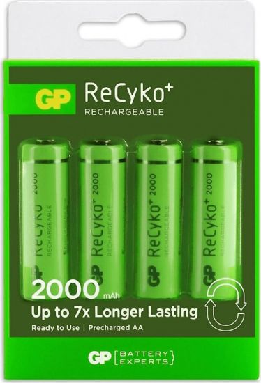 Bateri të rimbushshme GP ReCyko+ AA R6, 2100mAh, paketim 4 copë, jeshile