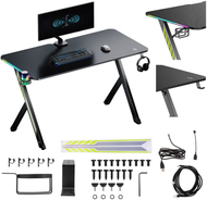 Tryezë gaming Maclean NanoRS RS102, 120x60cm, LED RGB, e zezë