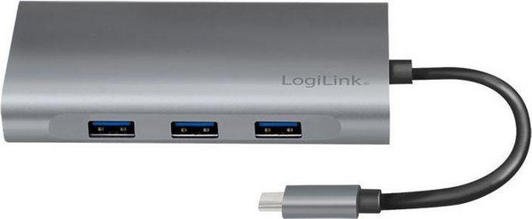 Docking station LogiLink UA0383, USB C 10 in 1, Power Delivery, argjendtë