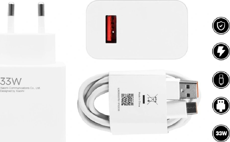 Karikues rrjeti Xiaomi Charging Combo BHR9956EU, 33W, USB C 3A, i bardhë
