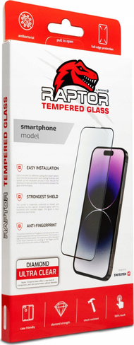 Mbrojtës ekrani Swissten Raptor Diamond Ultra Clear 3D, për iPhone 15 Plus, xham i kalitur, i zi