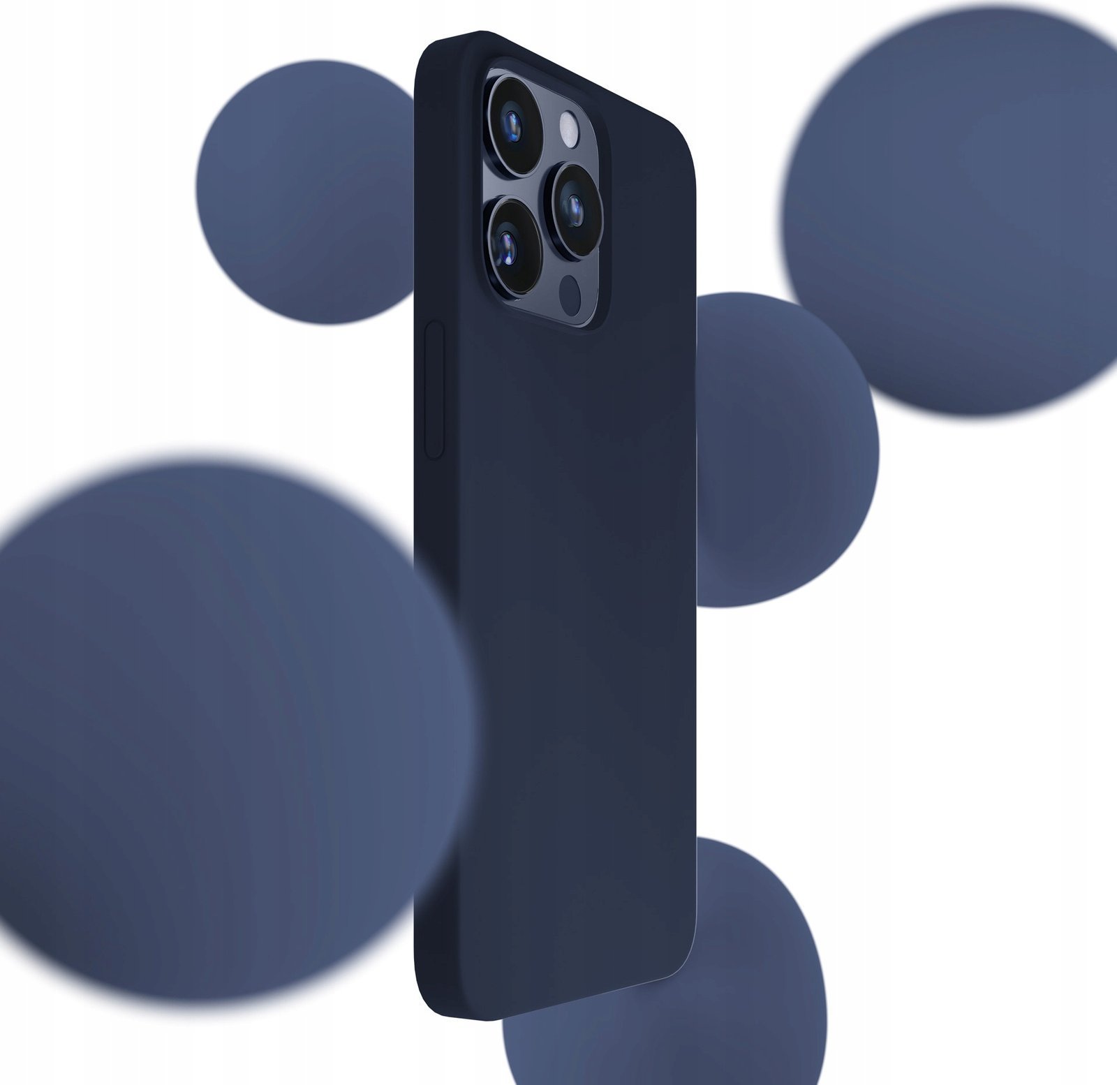 Mbulesë silikoni 3mk për Apple iPhone 15 Pro Max, me mikrofibër, blu e errët