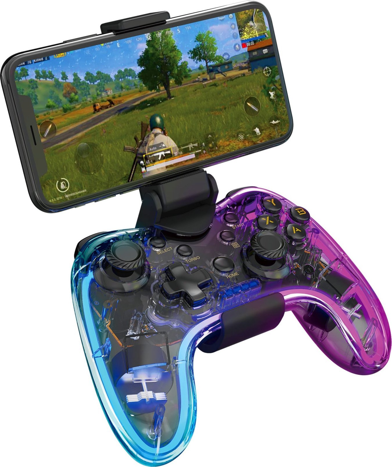 Gamepad Marvo GHOST 40, wireless, 17 butona, transparent