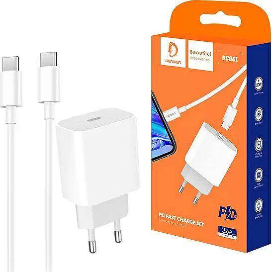 Karikues Denmen DC06 1x USB-C 2.2 A (29978), i bardhë