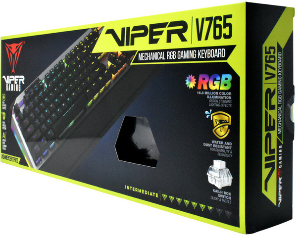 Tastierë Patriot Viper V765, Kailh White, US, e argjendtë