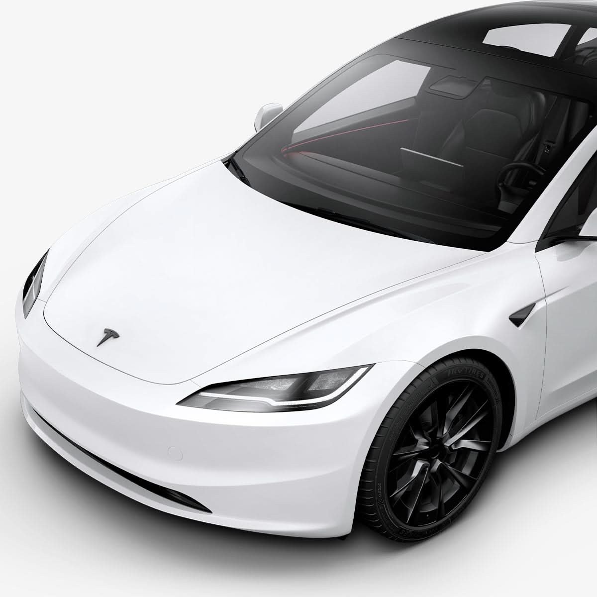 Kapak emblemë përpara Spigen për Tesla Model 3 2024, mbulim i plotë, i zi