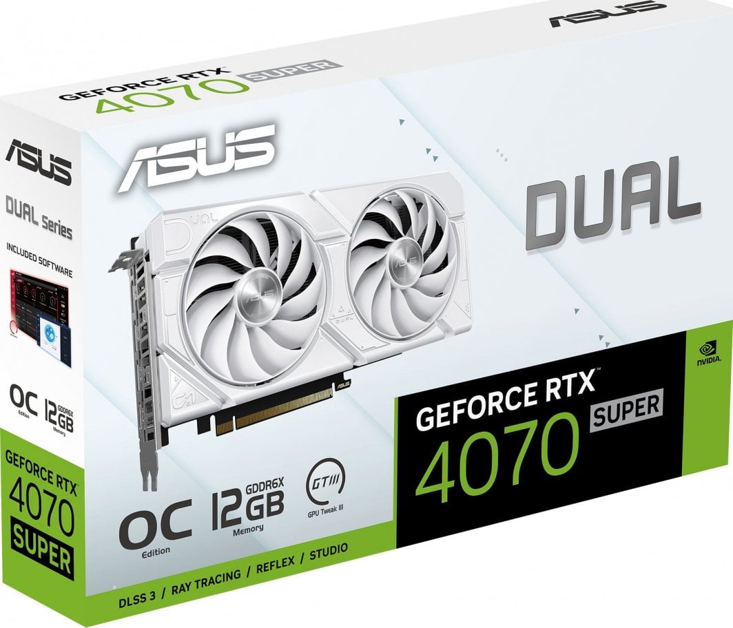 Kartelë grafike Asus Dual GeForce RTX 4070 SUPER EVO White OC 12GB GDDR6X