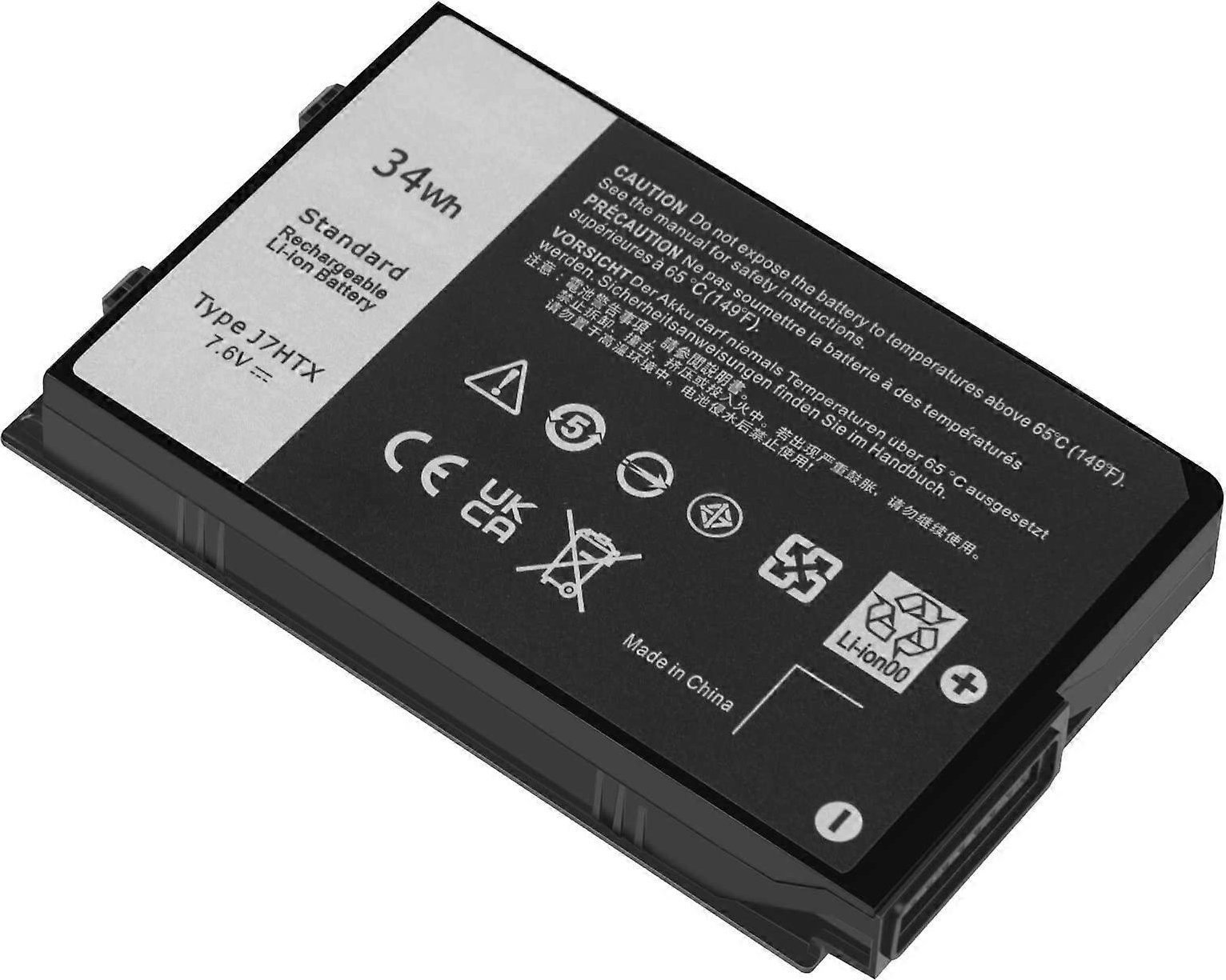 Батерија за лаптоп Dell, 34Wh, литиум-јонска, црна