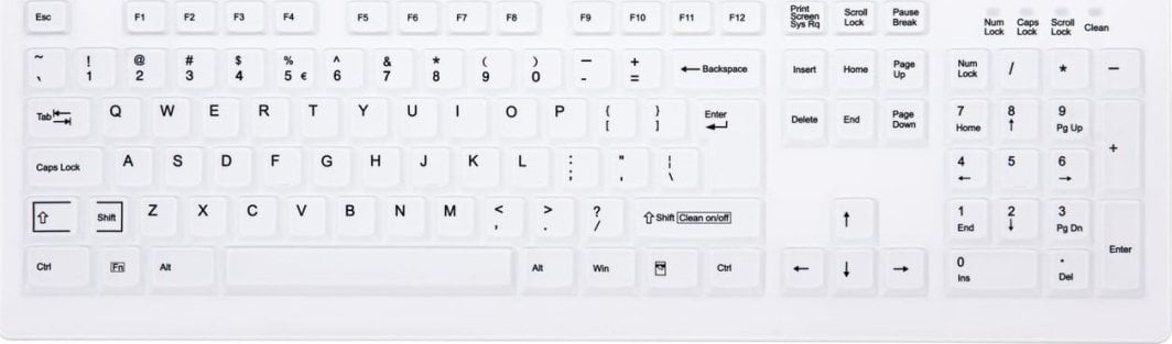 Tastierë Cherry, wireless, US, e bardhë