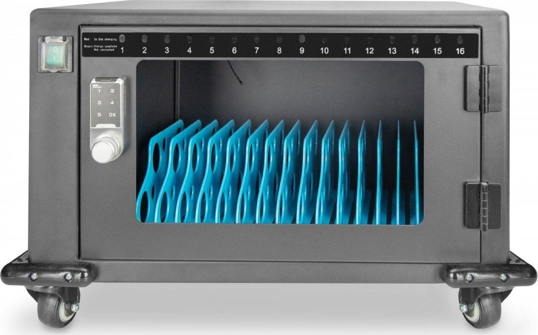 Dollap karikues Digitus Cabinet Mobile, 16 porta USB A, deri 14", me rrota