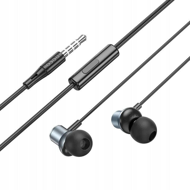 Жичани слушалки Hoco M110, 3.5 mm приклучок, со микрофон, метално сиви