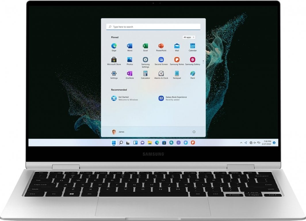 Laptop Samsung Galaxy Book2 360, 13,3", Intel Core i7-1260P, 16GB RAM, 512GB SSD