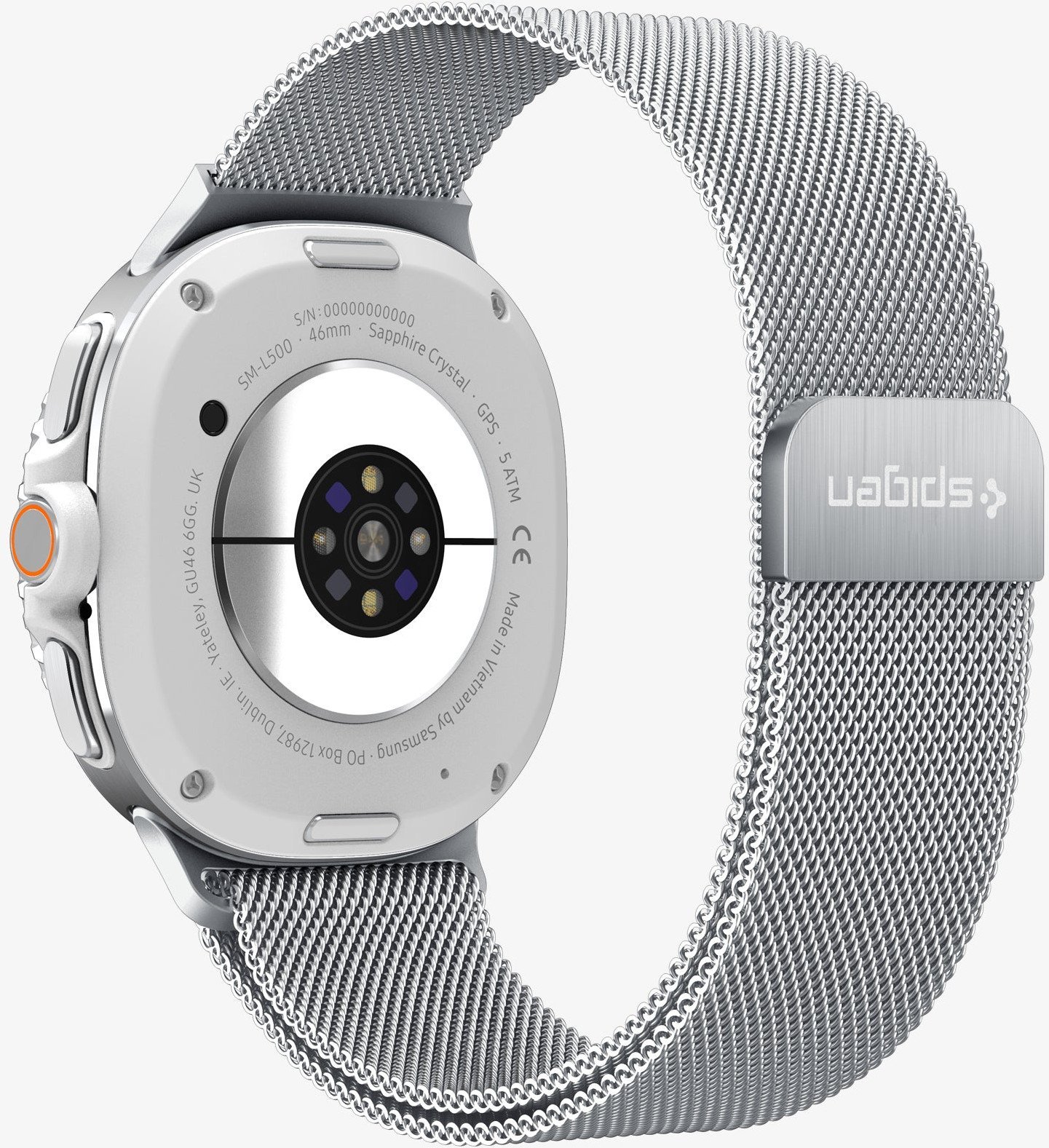 Rrip ore Spigen Metal Fit, për Samsung Galaxy Watch 8 40/44/46mm, metal, argjendtë