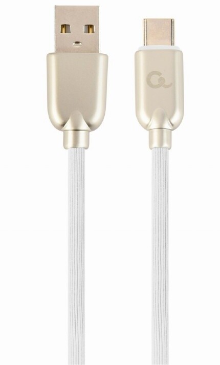 Kabllo Gembird CABLEXPERT, USB-A në USB-C, M / M, PREMIUM QUALITY, e veshur me gomë, 2m, e bardhë