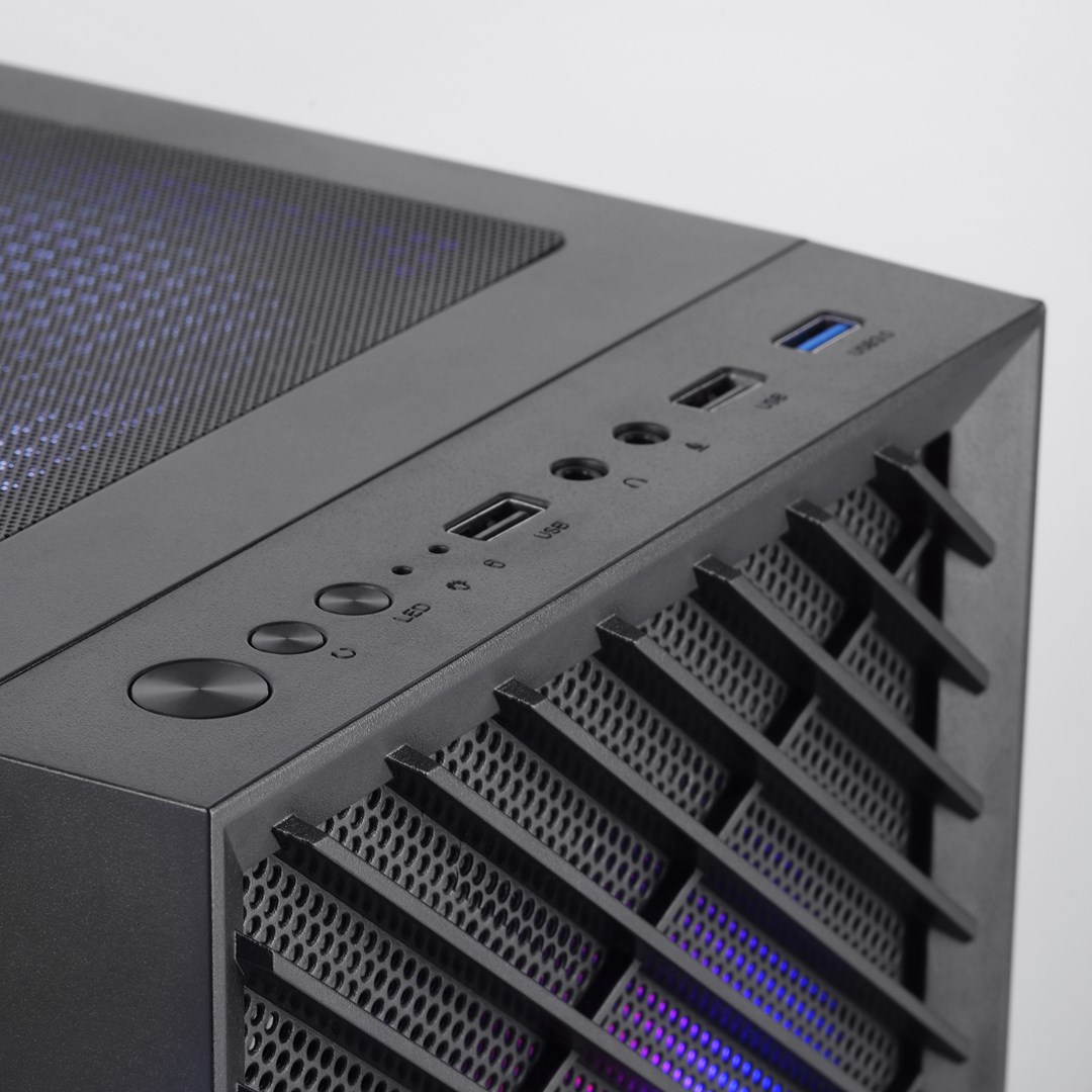 Kasa gaming Mars Gaming MC VORTEX, mini tower MicroATX, 3 fshesa FRGB 120mm, e zezë