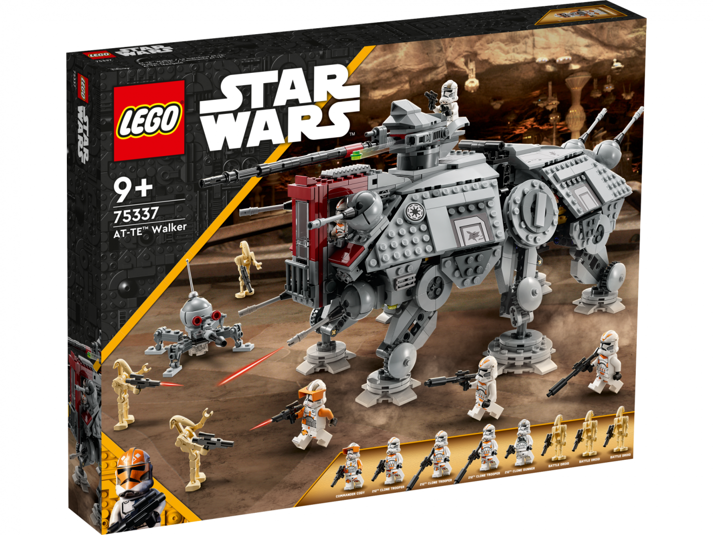 Lodër ndërtimi LEGO Star Wars AT-TE Walker 75337, mbi 1000 pjesë, për fëmijë 9+, shumëngjyrëshe