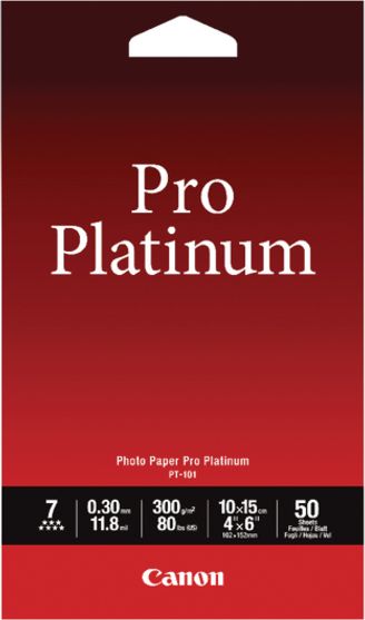 Letër fotografike Canon Photo Paper Pro Platinum PT 101, A6 10x15 cm, 50 fletë, e bardhë