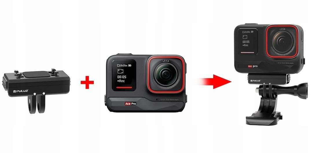 Mbajtëse Quick Release PULUZ PU965B, montim 1/4", për GoPro dhe Insta360, e zezë