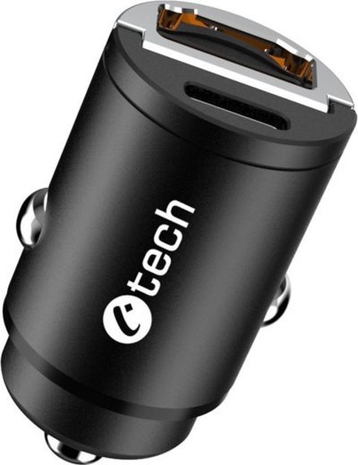 Karikues makinë C TECH UCC 02, 30W, 1x USB C, 1x USB A, i zi