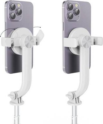 Set selfie me tripod dhe telekomandë Bluetooth për MagSafe, kompakt, i bardhë