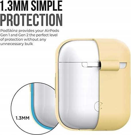 Këllëf për kufje Apple AirPods, elastomer i qëndrueshëm, me karabinë, i zi