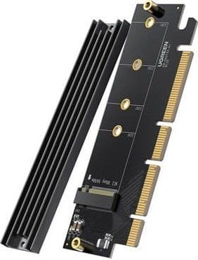 Адаптер PCIe Ugreen 4.0 x16 за SSD M.2 NVMe, до 64 Gbps, црн
