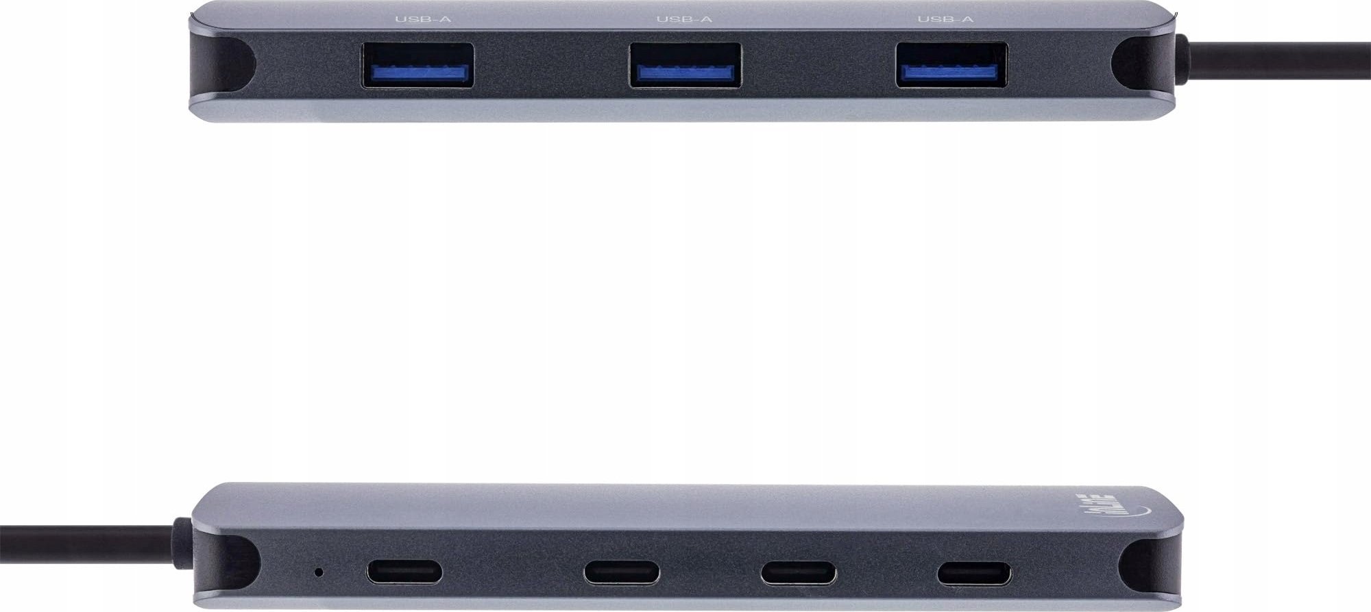 USB концентратор ИнЛајн USB 3.2 Gen 2, 4x USB C, 3x USB A, PD 100W, сив