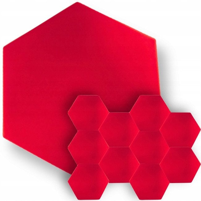 Set panele akustike DNA AM3 RD, 10 copë, formë gjashtëkëndore, të kuqe