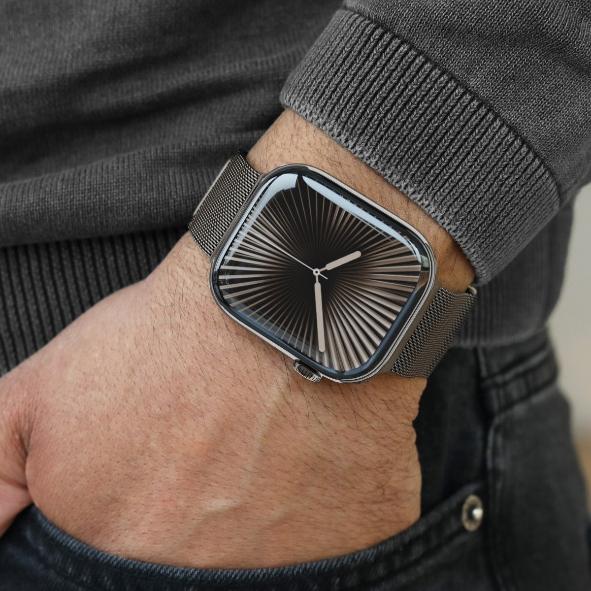 Каишка Vonmählen Milanese Loop 2, за Apple Watch 40 41 42mm, не’рѓосувачки челик, сива