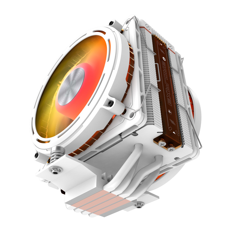 Ftohës CPU Darkflash E400 PLUS, 2x 120mm PWM, ARGB, i bardhë